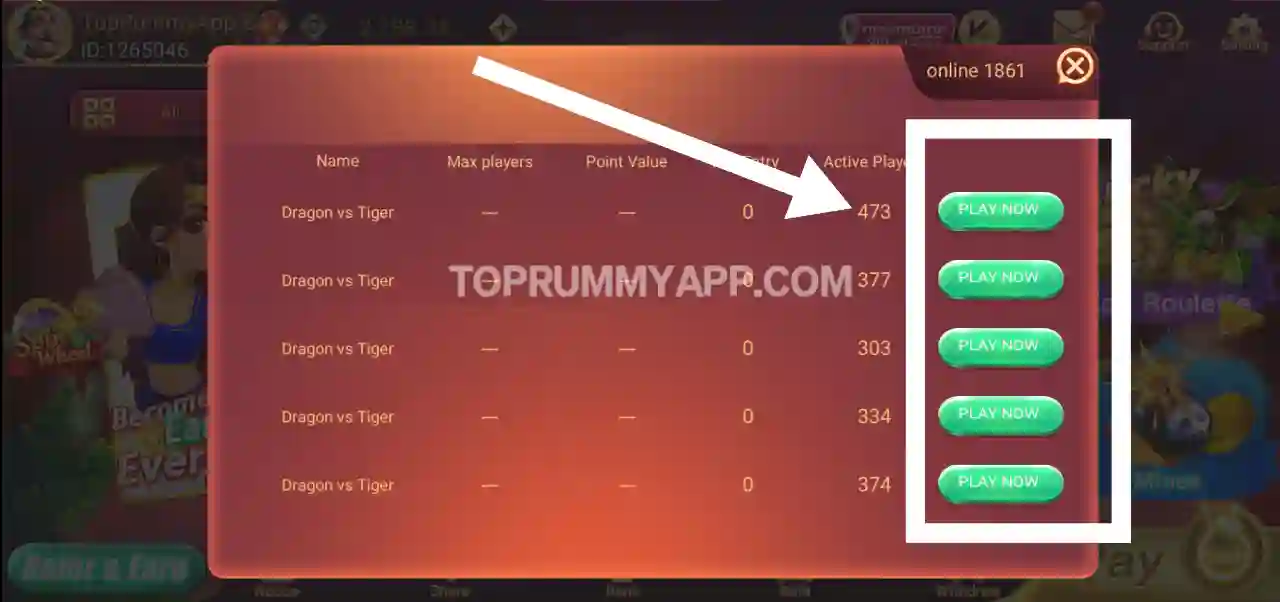 Dragon Vs Tiger Game Table Top Rummy App List
