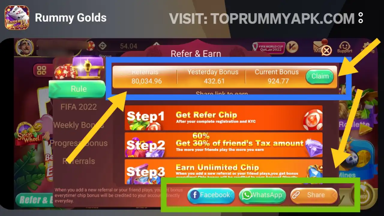 Rummy Golds Apk Refer & Earn Top Rummy App List 41 Bonus