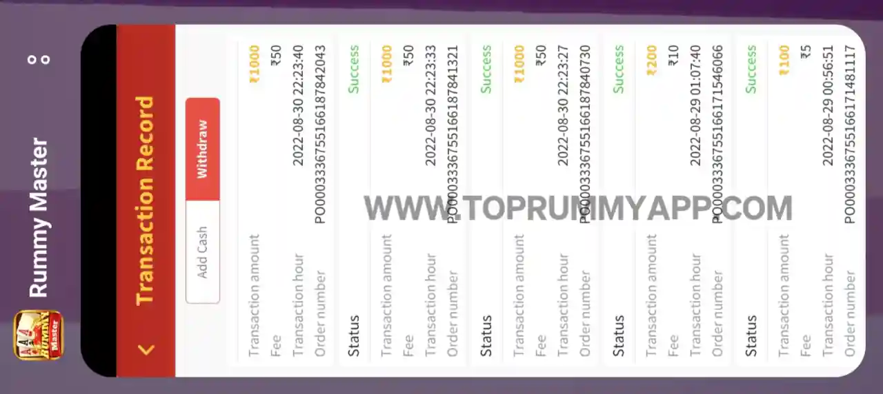 Rummy Master Payment Proof Top 5 Rummy App List 31 Bonus